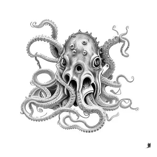 A Cowboy Riding A Tentacled Creature Tattoo Blending Your Love For Cowboys And Lovecraftian Themes