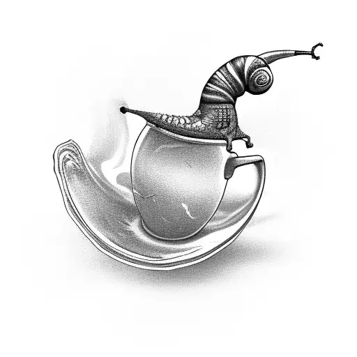 A Snail Crawling Out Of A Coffee Cup With A Media Play Button On Its Shell