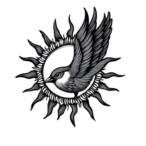 Small Filipino Sun With A Bird