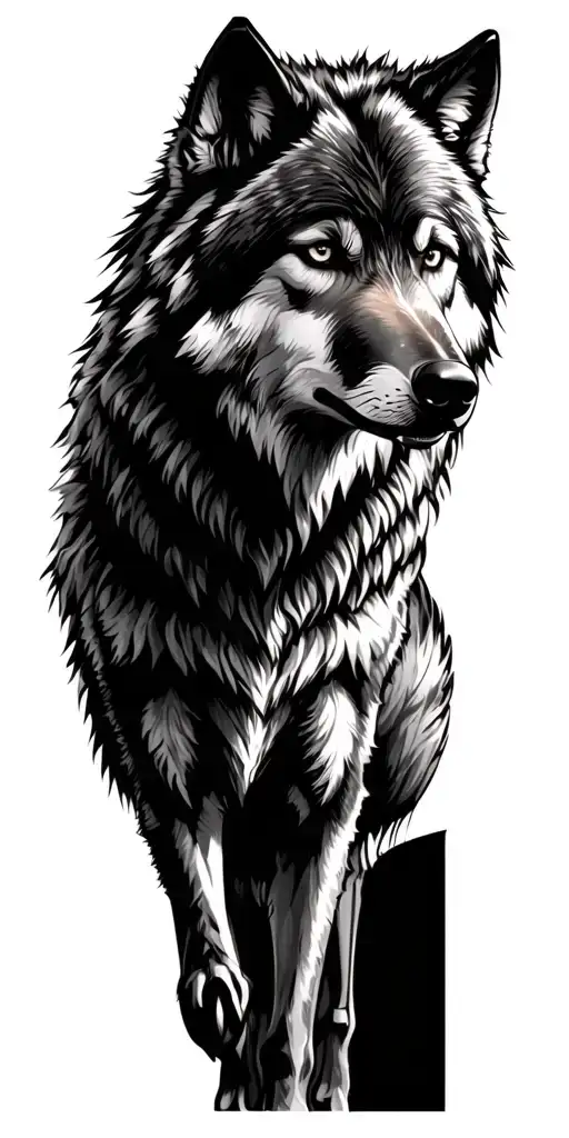 Wolf Ready For Hunt Inspired