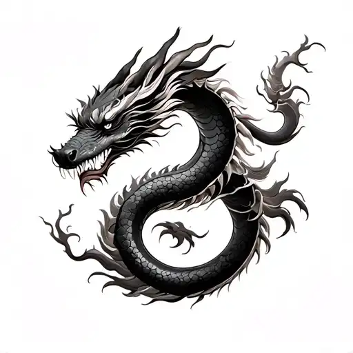 Yin Yan With Dragon