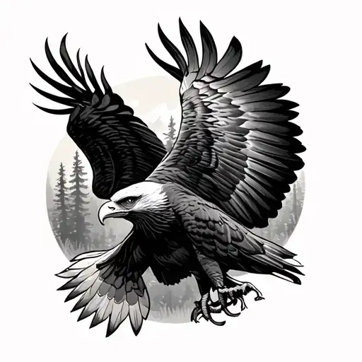 Eagle Soaring Forest
