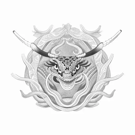 Japanese Snake With Horns