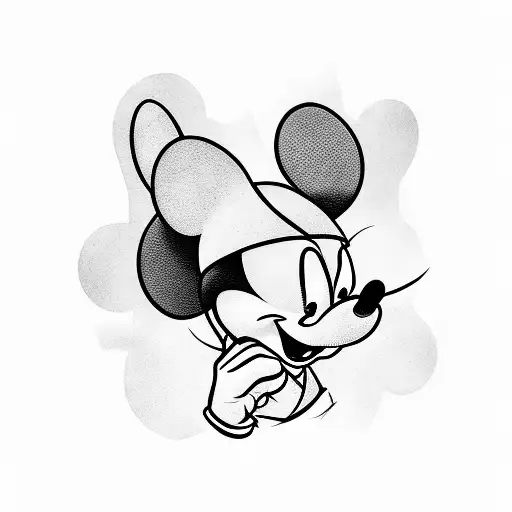 Gangster Tattooed Mickey Mouse With Black Version Of Hart Simpson
