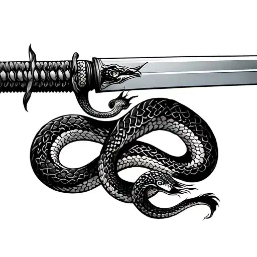 Katana Sword With Snake