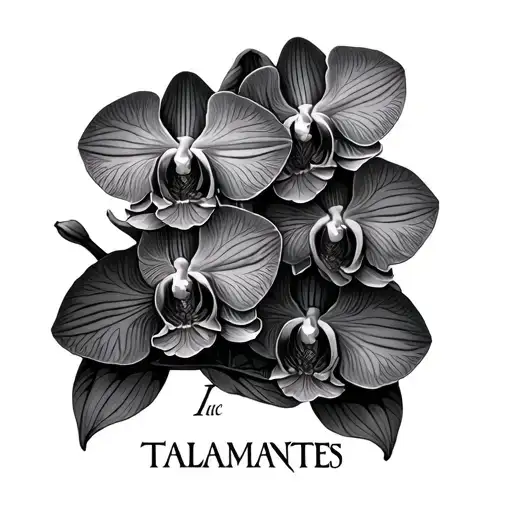 The Word Talamantes With Orchids Intertwined