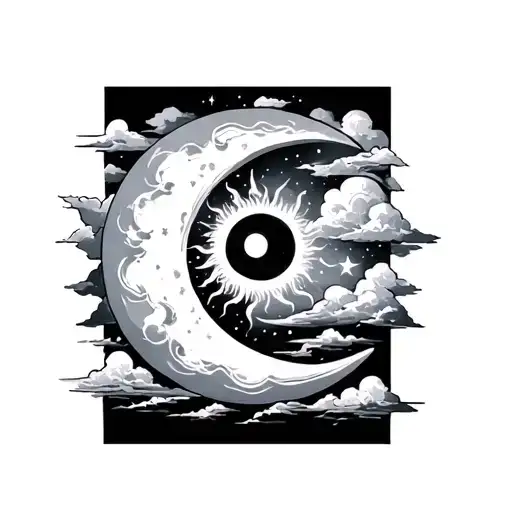 Sun And Moon And Cloud