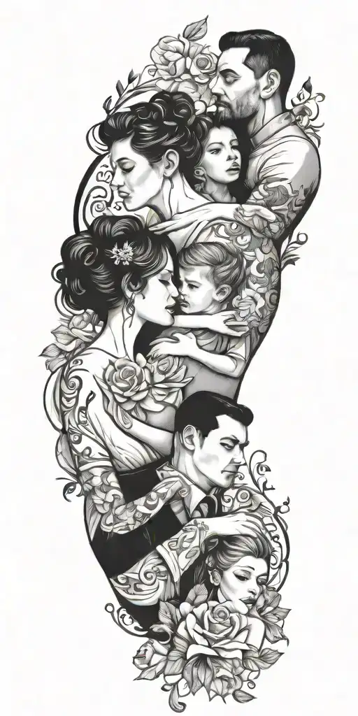 4 People Father Mother Son Daughter