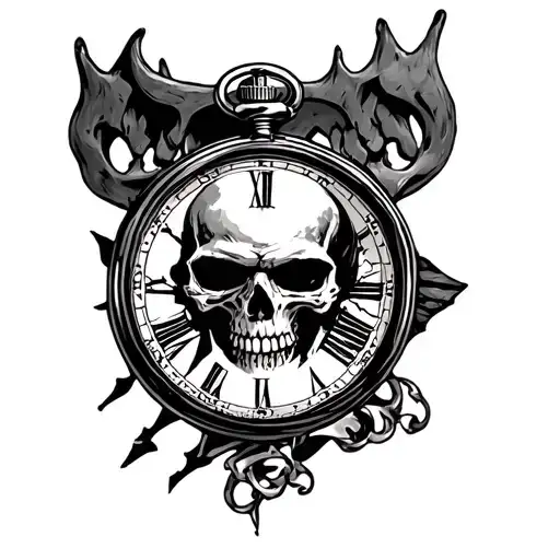 Reaper With Skull And Pocketwatch