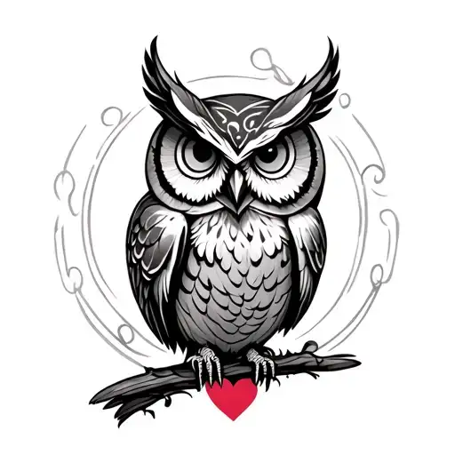 Owl Fussed With A Heart