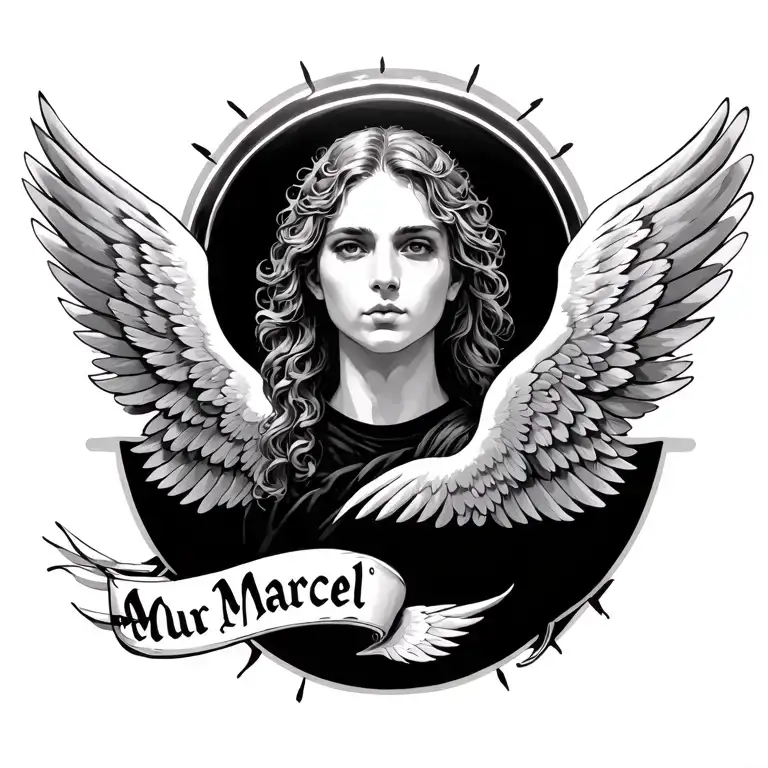 Winged Halo With Name Marcel