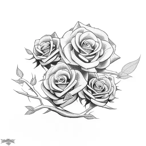 Design A Half-sleeve Tattoo With A Money Tree Blooming Roses And Vultures Perched On The Branches