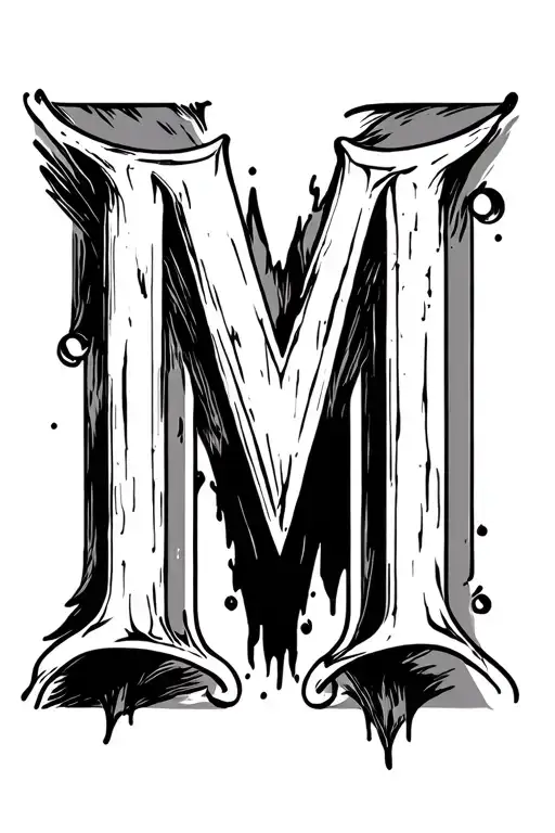 Letter M With Garrfiti Background