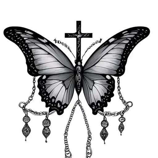 Cross And Butterfly Bracelet