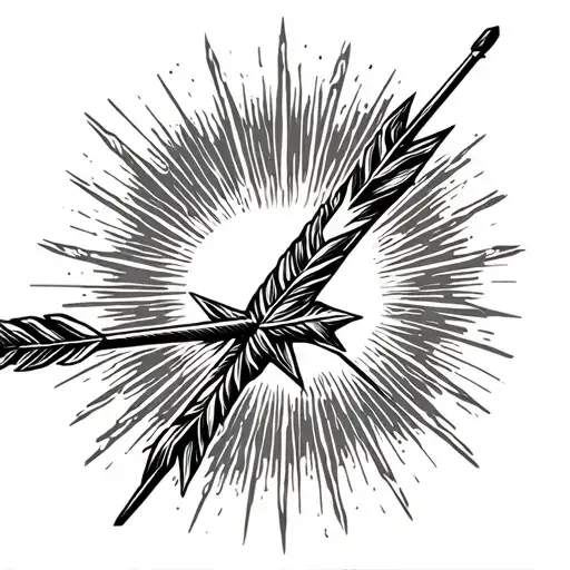 Bow Arrow And Sun Rays