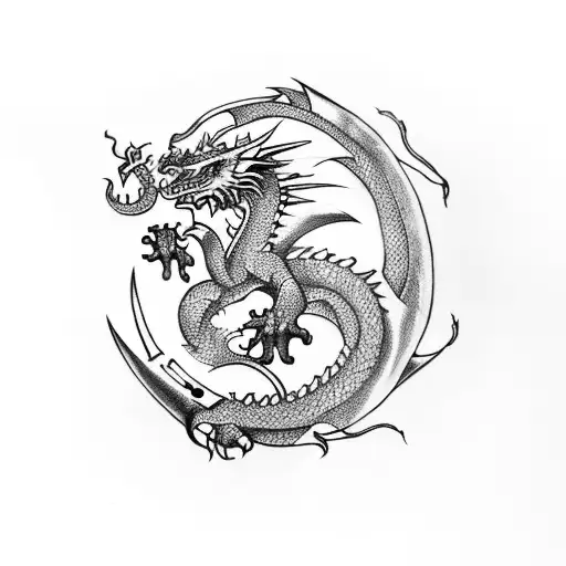 Dragon Coiling A Sword