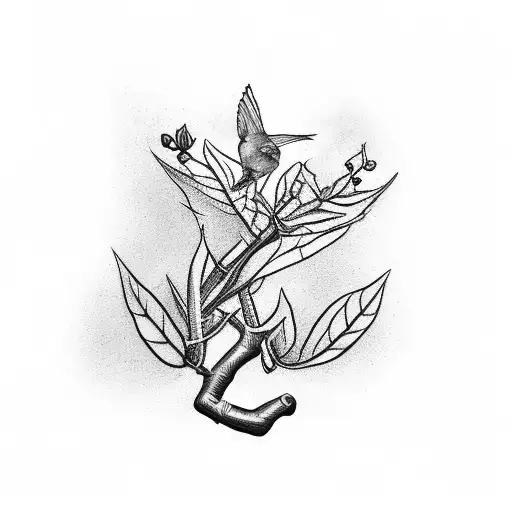 Cardinal On Tree Banch With 5 Leaves