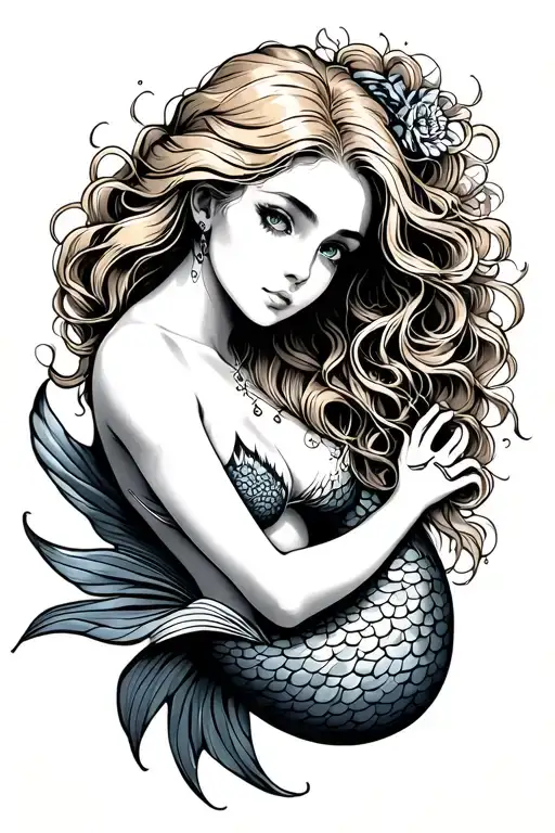Mermaid With Blonde Hair