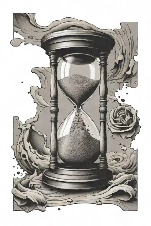 Broken Hour Glass With Sand Held By Hands Holding The Falling Sand