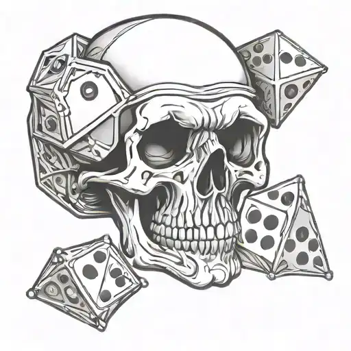 Skull With Dice On Its Eyes