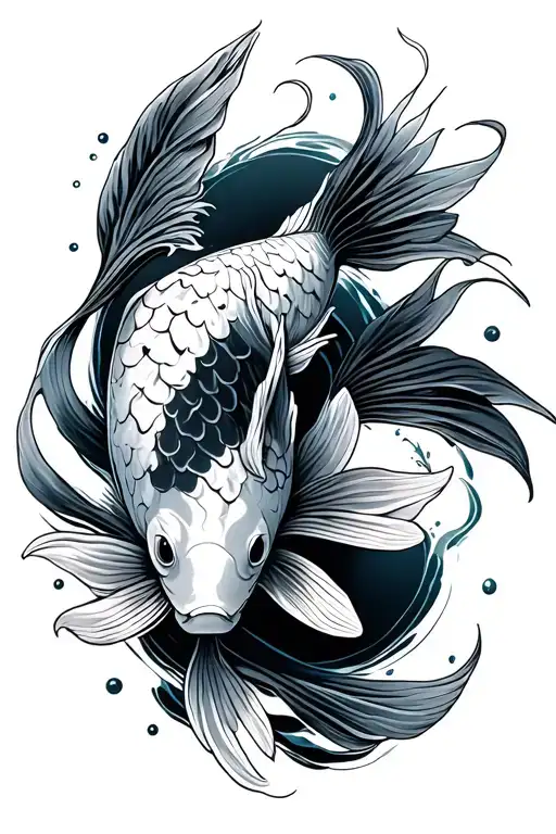 Koi Fish Outline
