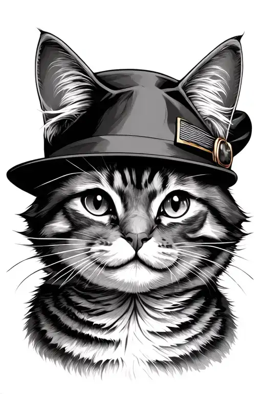 Chesire Cat With Smile Head With Hat