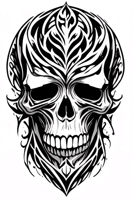Tribal Graffiti Skull