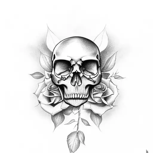 Rose Butterfly And Skull