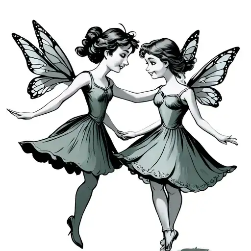 A Cartoon Version Of The 2003 Peter Pan And Wendy Dancing With Fairies