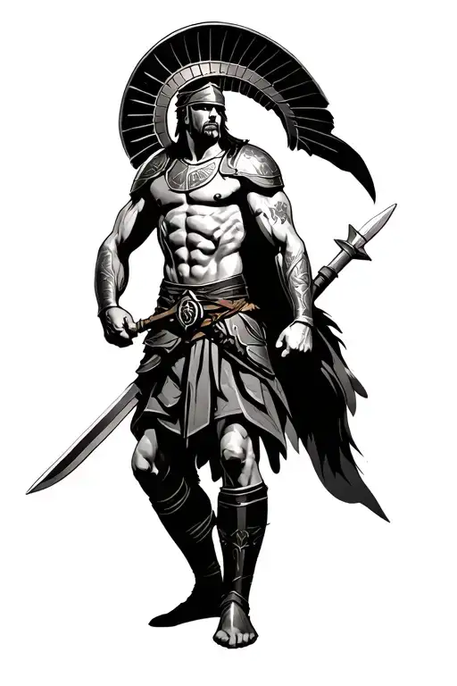 Spartan Warrior With A