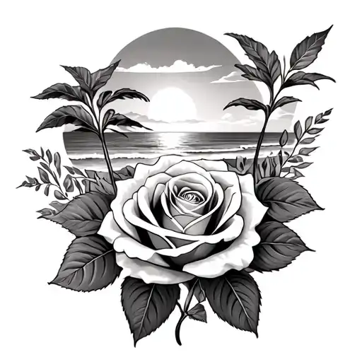 Roses And Beach