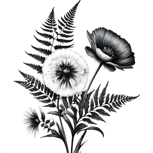 Fern Poppy Dandelion