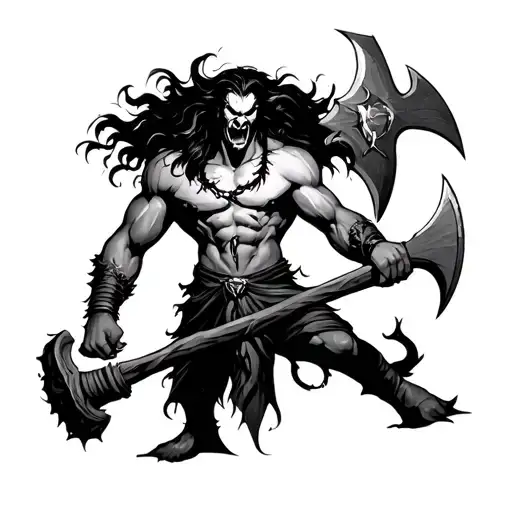 Angry Lord Parshuram With Axe Inspired By Venom