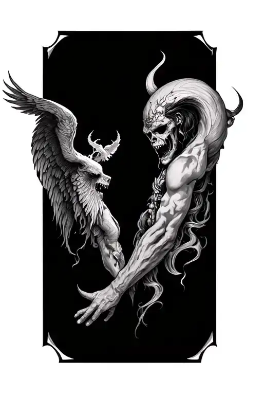 Heaven Vs Hell Leg Sleeve