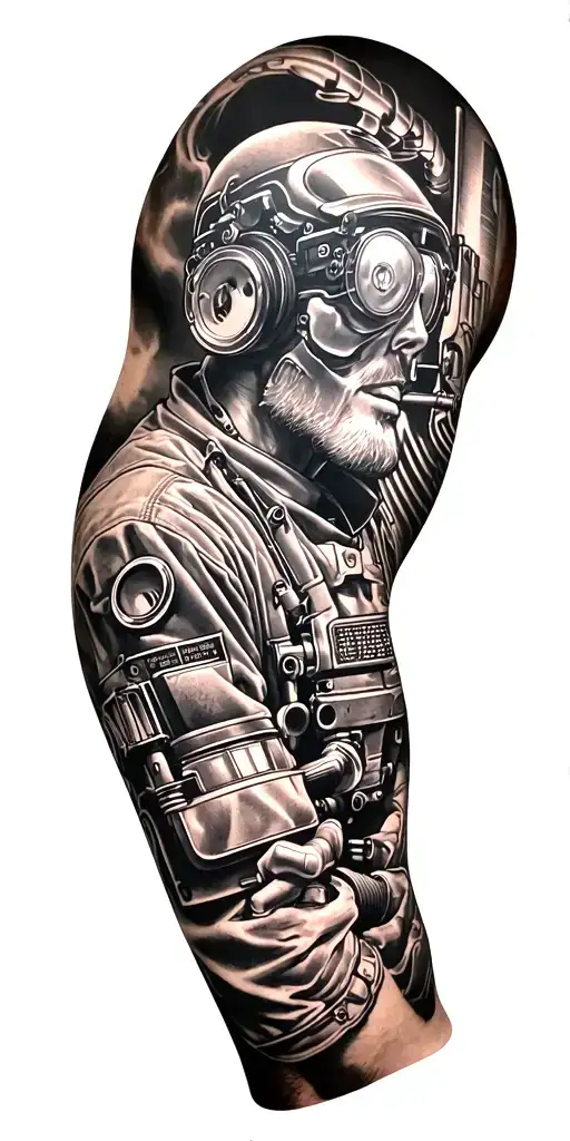 Full Sleeve With A Mechanic Theme