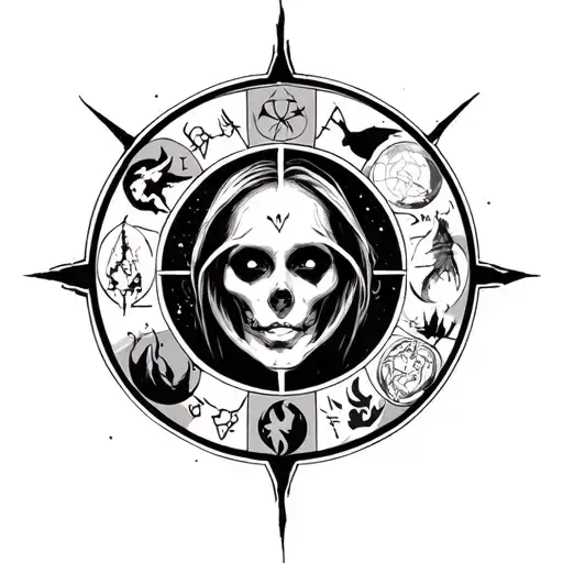 Generate Me A Tattoo Of 7 Seven Deadly Signs Based On The Signs Of The Zodiac