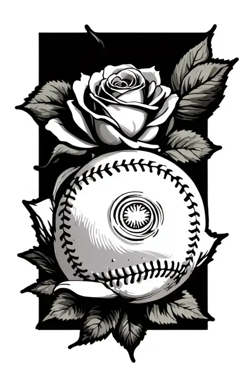 Baseball And Rose