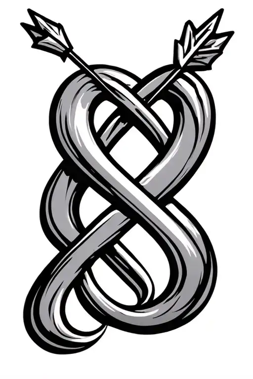 Unique Infinity Sign With Arrow Going Through It