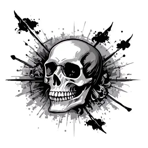 Skull The Map Symbolizing Tattoo