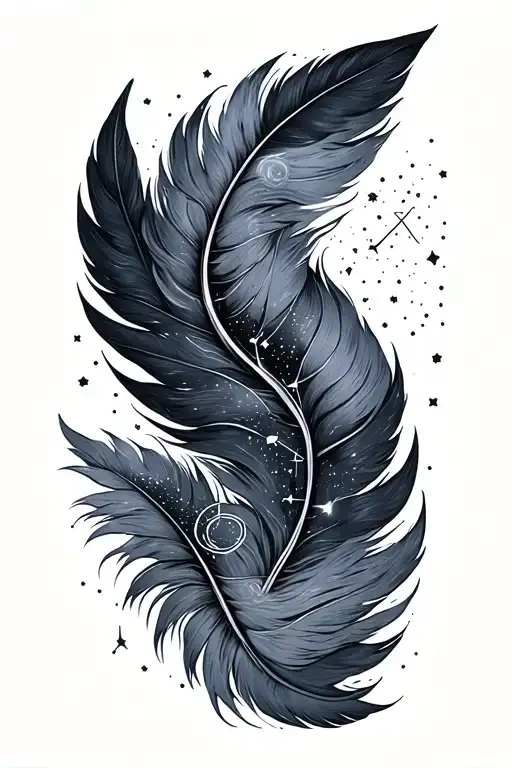 Aquarius Constellation With Feathers