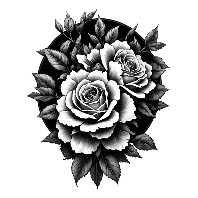 Gardenia And Roses Intertwined