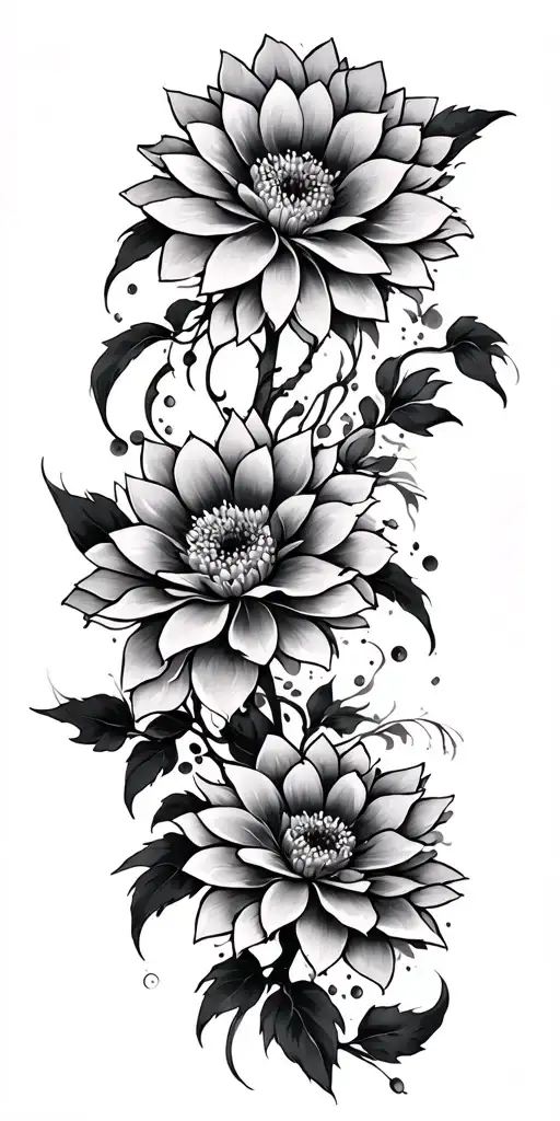 Irezumi Tattoo With Mizu And Chrysanthemum Flower
