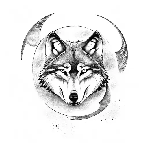 Wolf With Sword And Moon