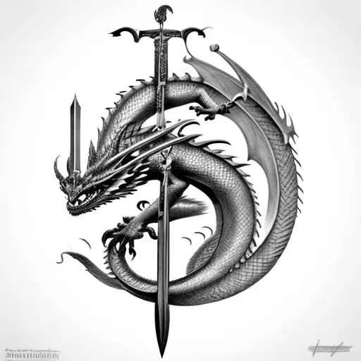 Dragon Coiling A Sword