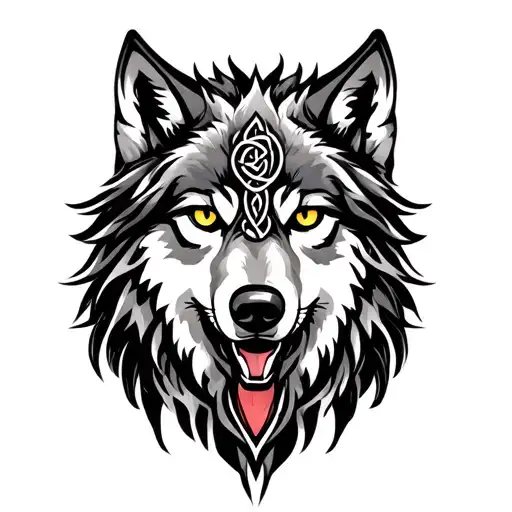 Celtic Wolf Half Sleeve