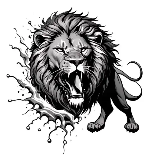 Lion Tearing Its Way Out Of The Flesh