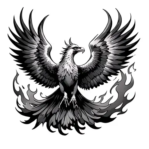 Pheonix On Fire Flying
