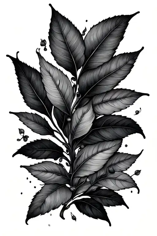 Fine Line Botanical Minimalist Leaf Vine Tattoo On Ankle Wrapping Around Leg To Above Knee