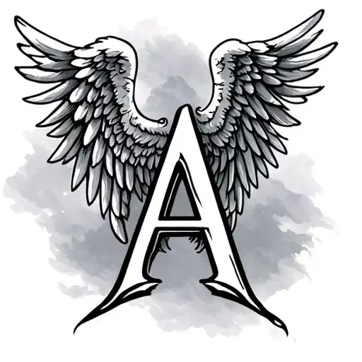 Angel Wings With Letter A