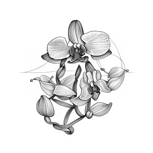 An Orchid Vine Wrapping Around A Vintage World Compass